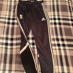 Adidas Black and White Joggers with Number Detail